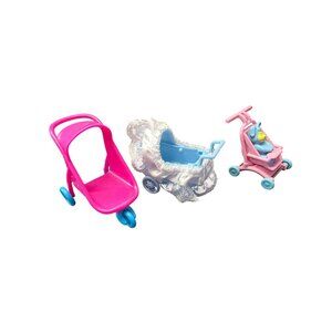 Baby Strollers Dollhouse Toys Lot of 3